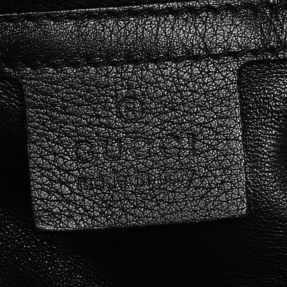 Gucci Black Leather Medium Icon Bit Convertible Hobo 2
