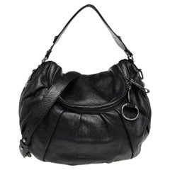 Gucci Black Leather Medium Icon Bit Convertible Hobo