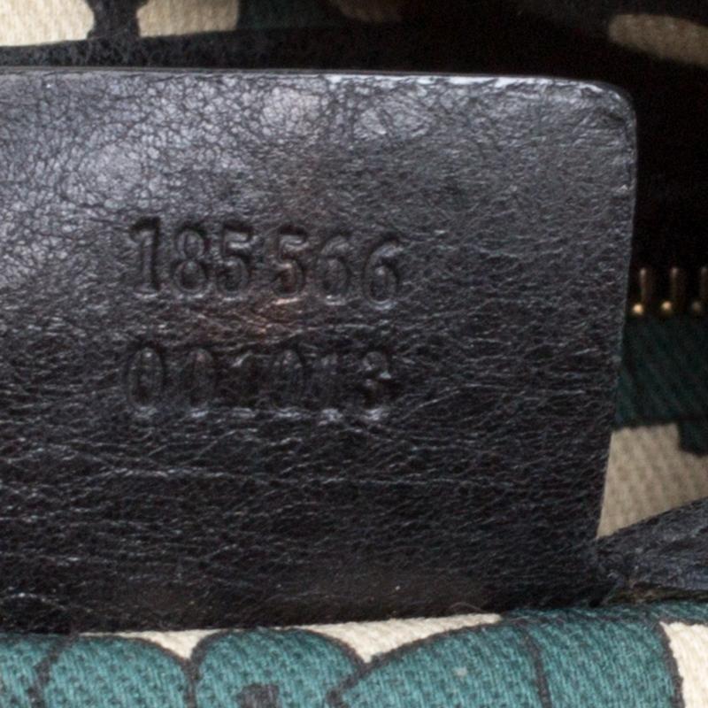 Gucci Black Leather Medium Indy Top Handle Bag 5
