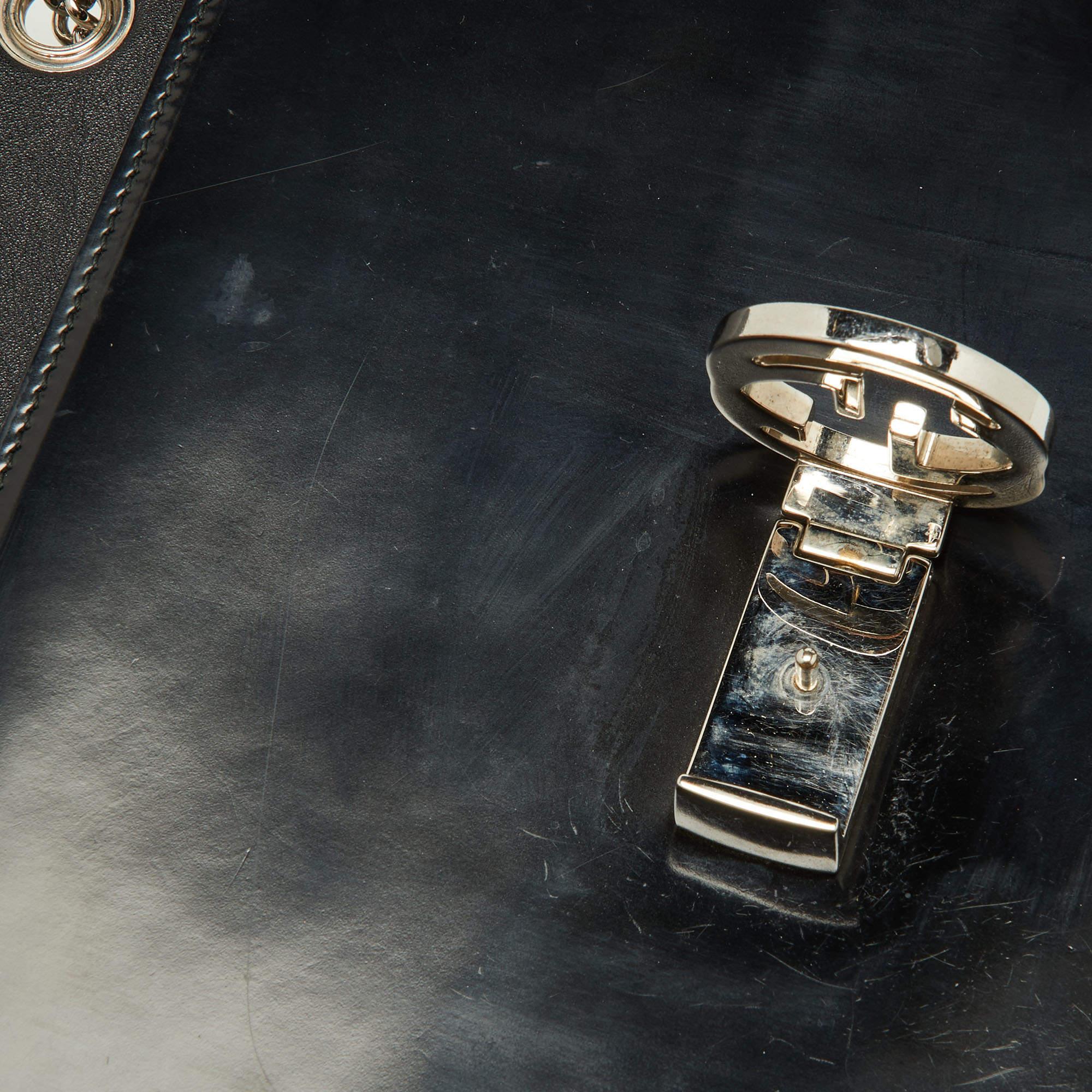 Gucci Black Leather Medium Interlocking G Shoulder Bag 8