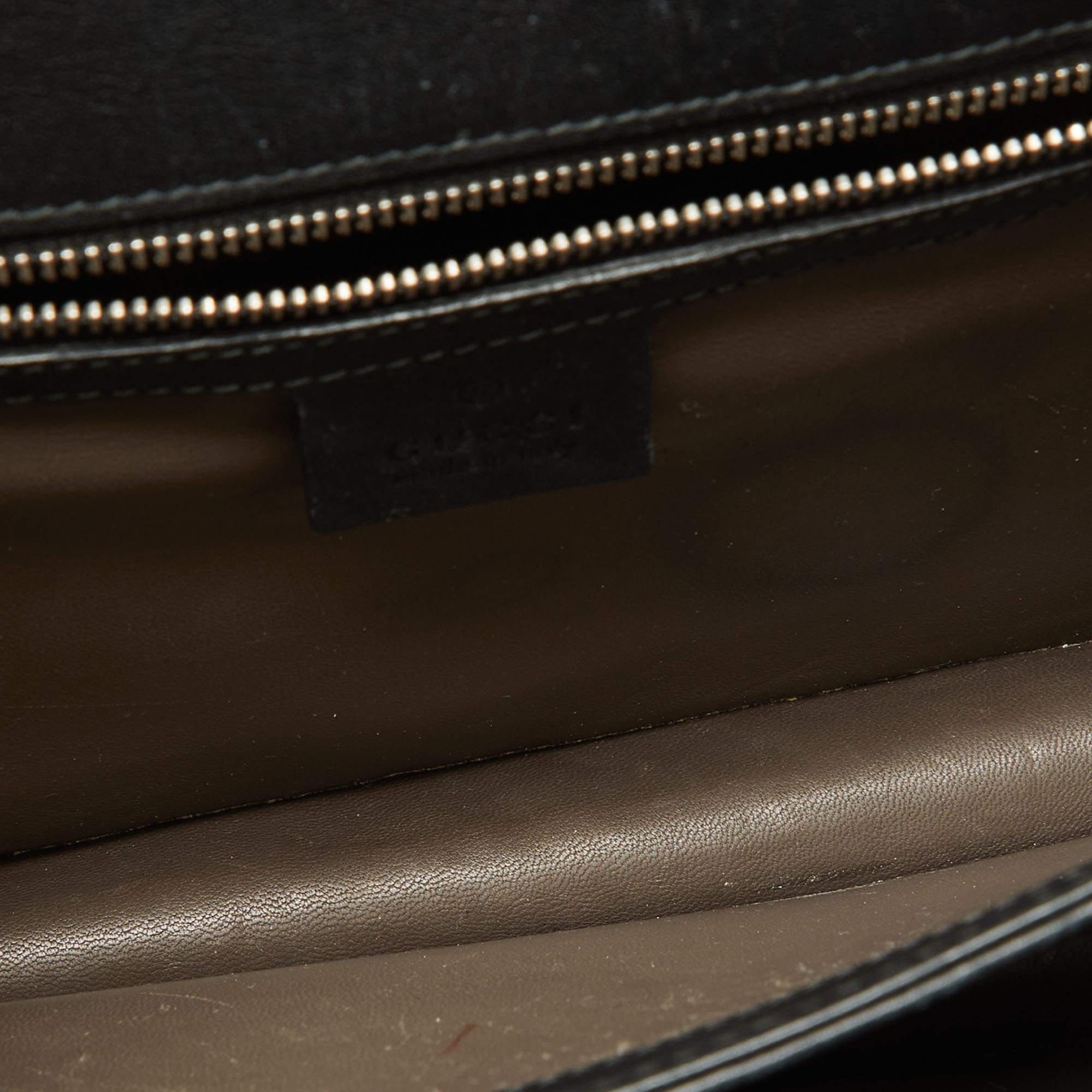 Gucci Black Leather Medium Interlocking G Shoulder Bag 9