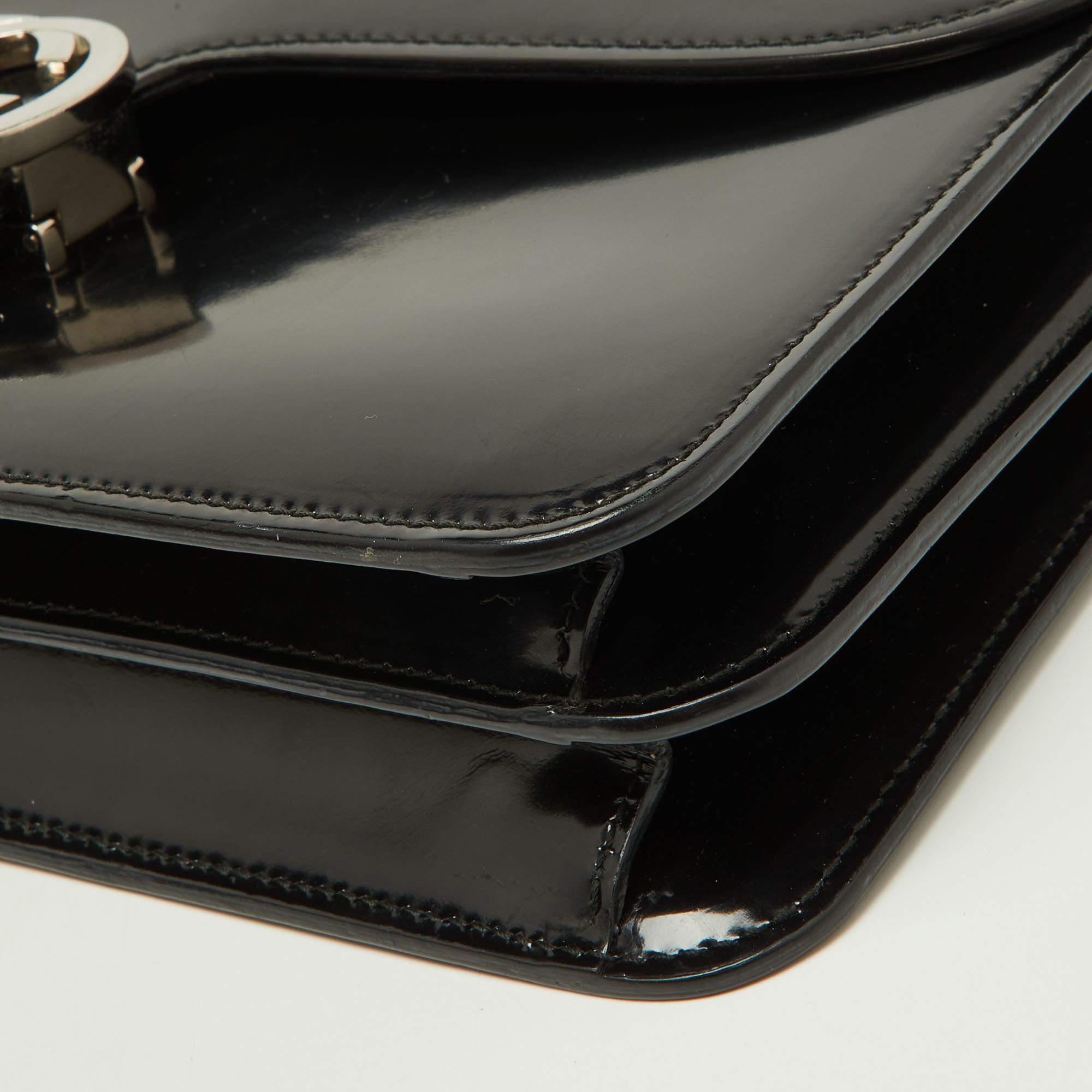 Gucci Black Leather Medium Interlocking G Shoulder Bag 12