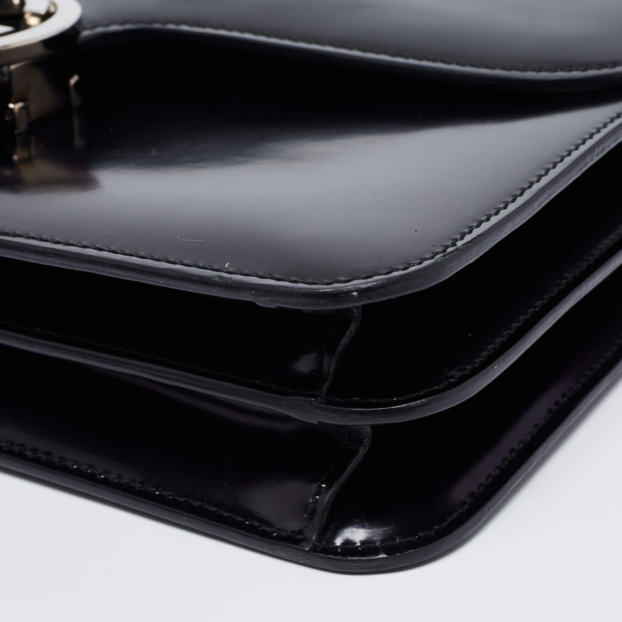 Gucci Black Leather Medium Interlocking G Shoulder Bag 13