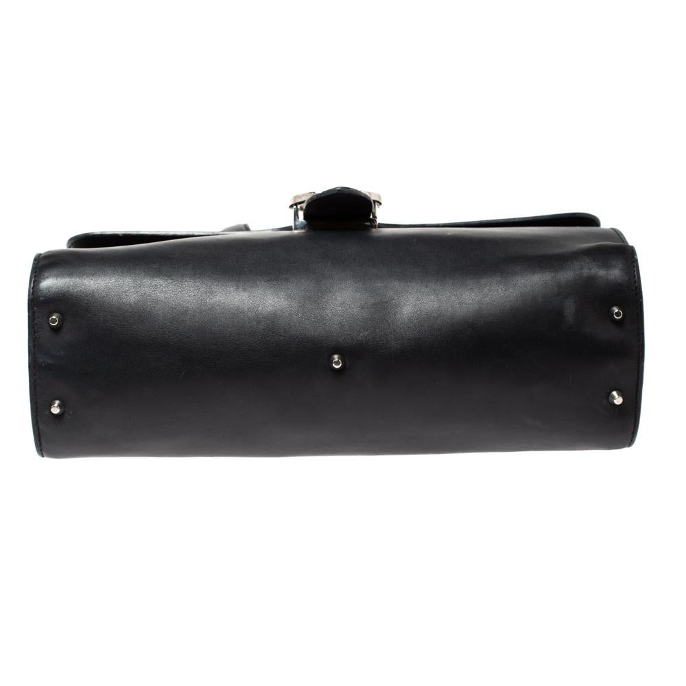 Gucci Black Leather Medium Interlocking GG Shoulder Bag 5