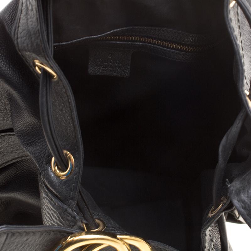 Gucci Black Leather Medium Interlocking Icon Hobo 3