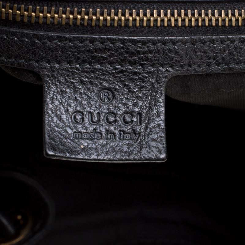 Gucci Black Leather Medium Interlocking Icon Hobo 5