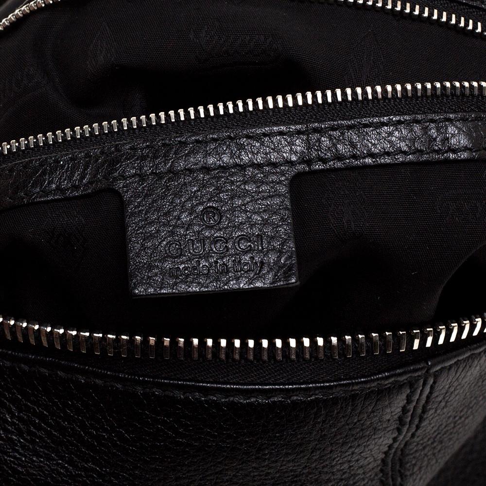 Gucci Black Leather Medium Jungle Hobo 6