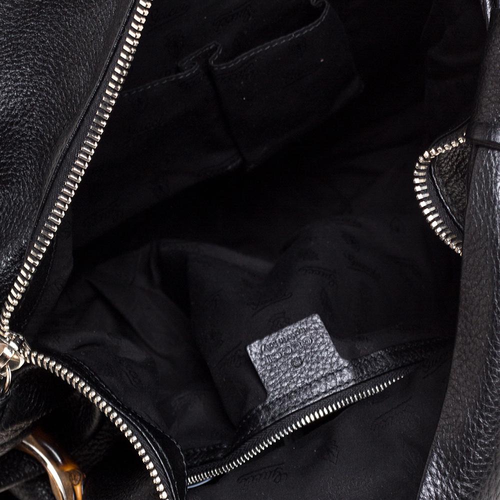Gucci Black Leather Medium Jungle Hobo 2