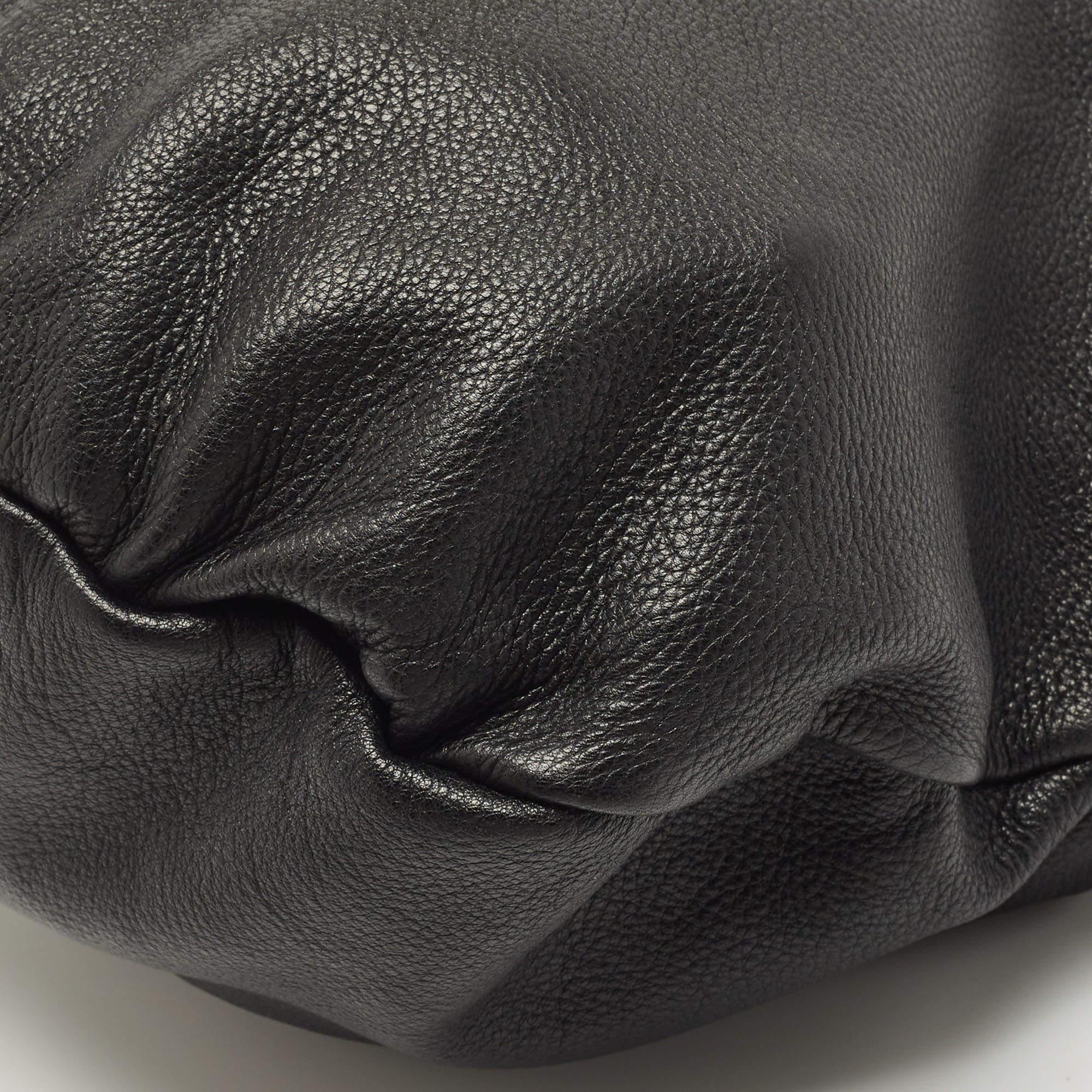 Gucci Black Leather Medium Jungle Hobo For Sale 2
