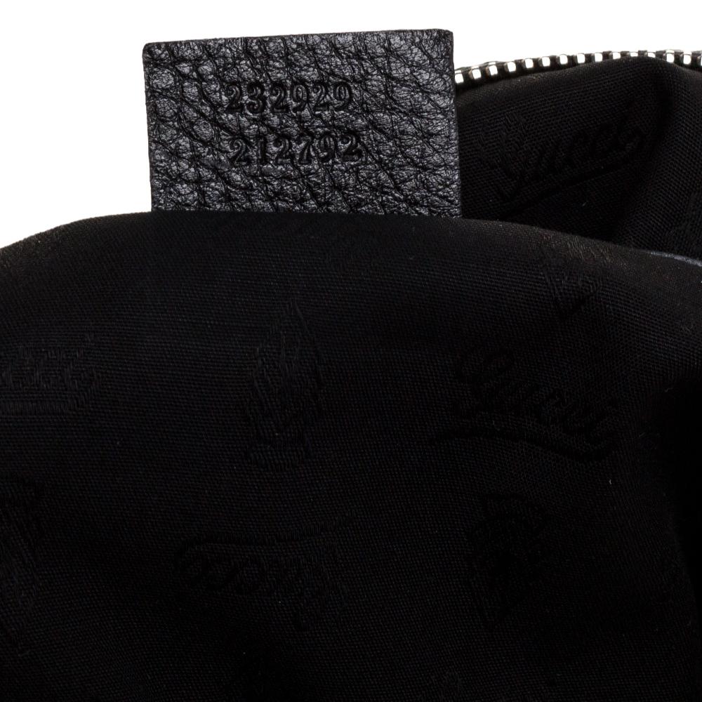 Gucci Black Leather Medium Jungle Hobo 3