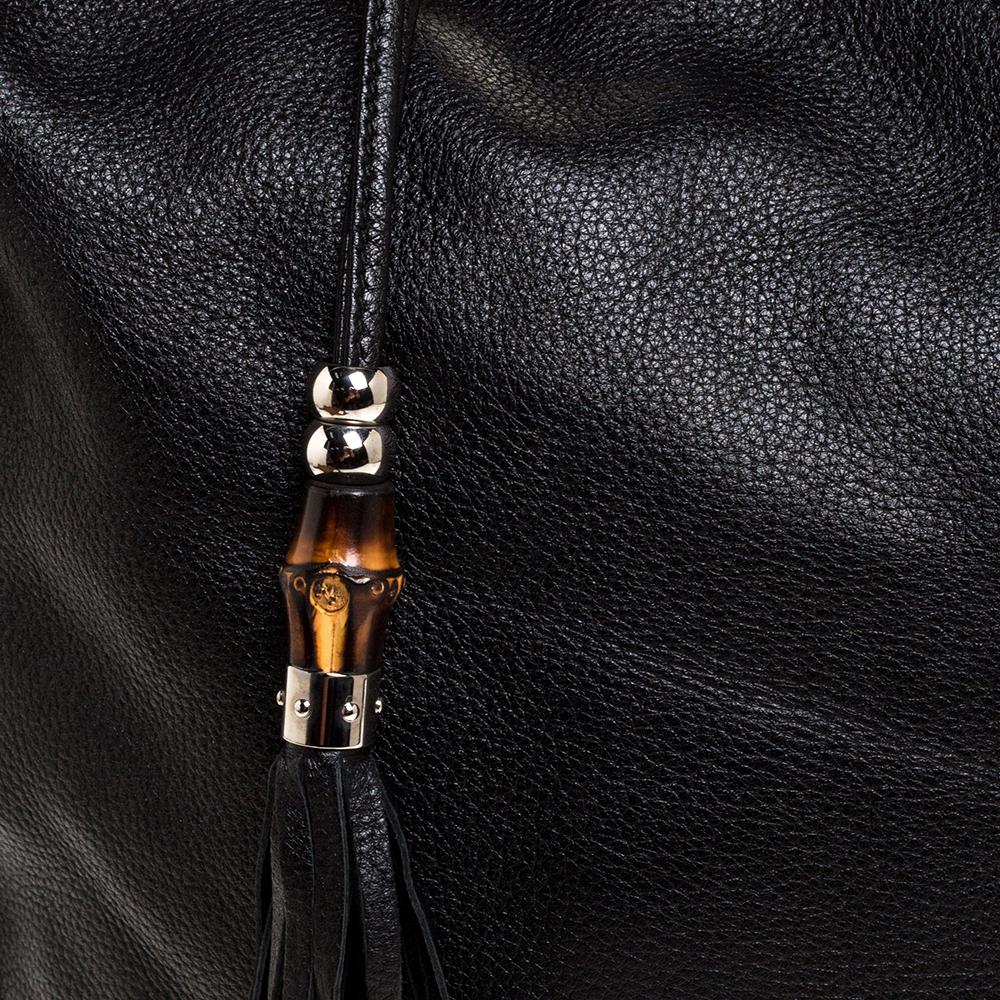Gucci Black Leather Medium Jungle Hobo 4
