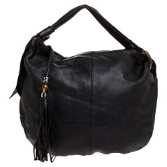 Gucci Black Leather Medium Jungle Hobo