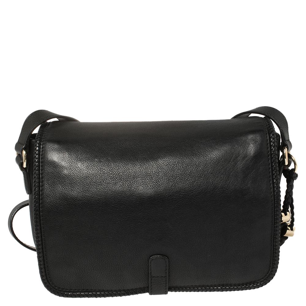 Women's Gucci Black Leather Medium Marrakech Tassel Shoulder Bag