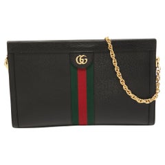 Gucci Black Leather Medium Ophidia GG Shoulder Bag