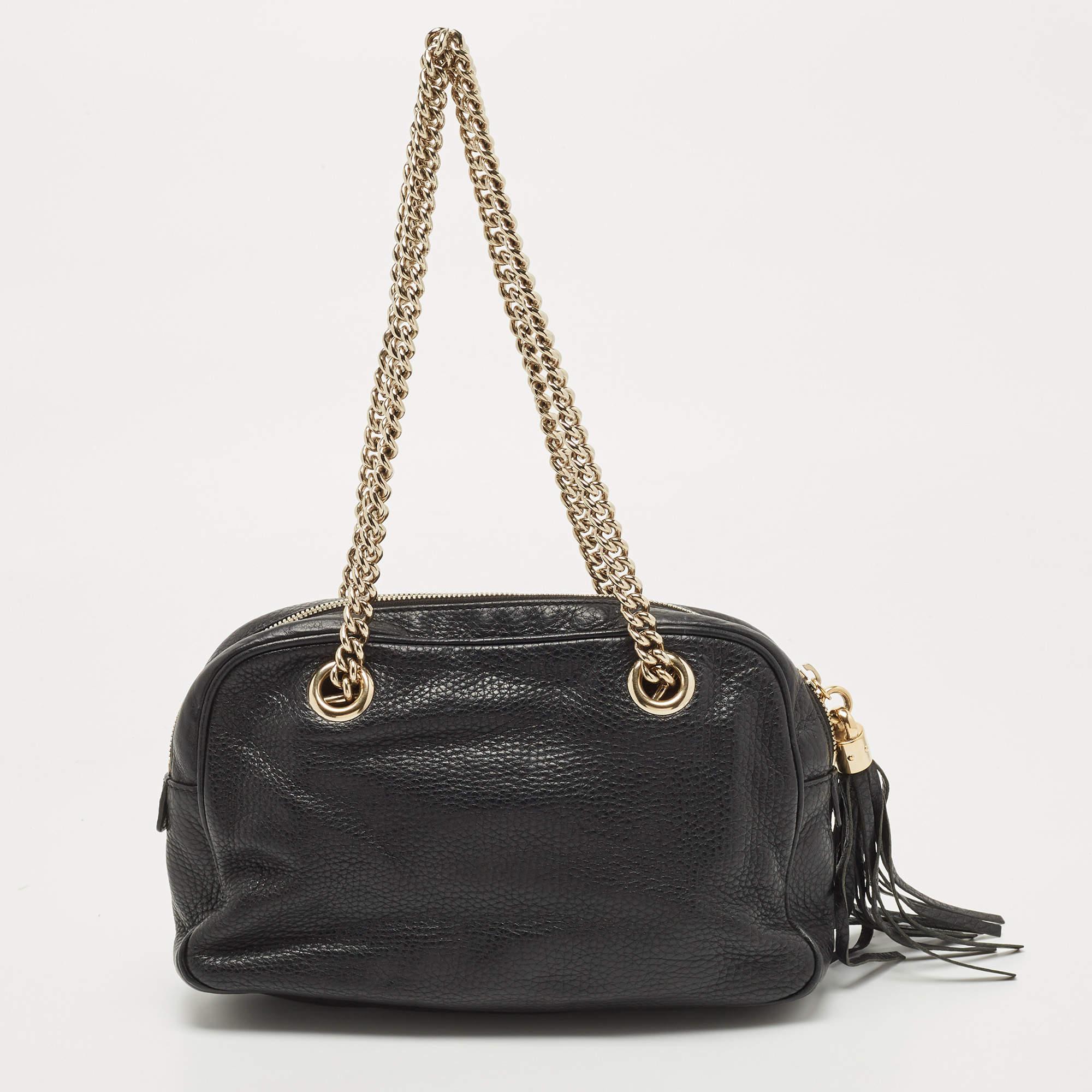 Gucci Black Leather Medium Soho Chain Shoulder Bag 7