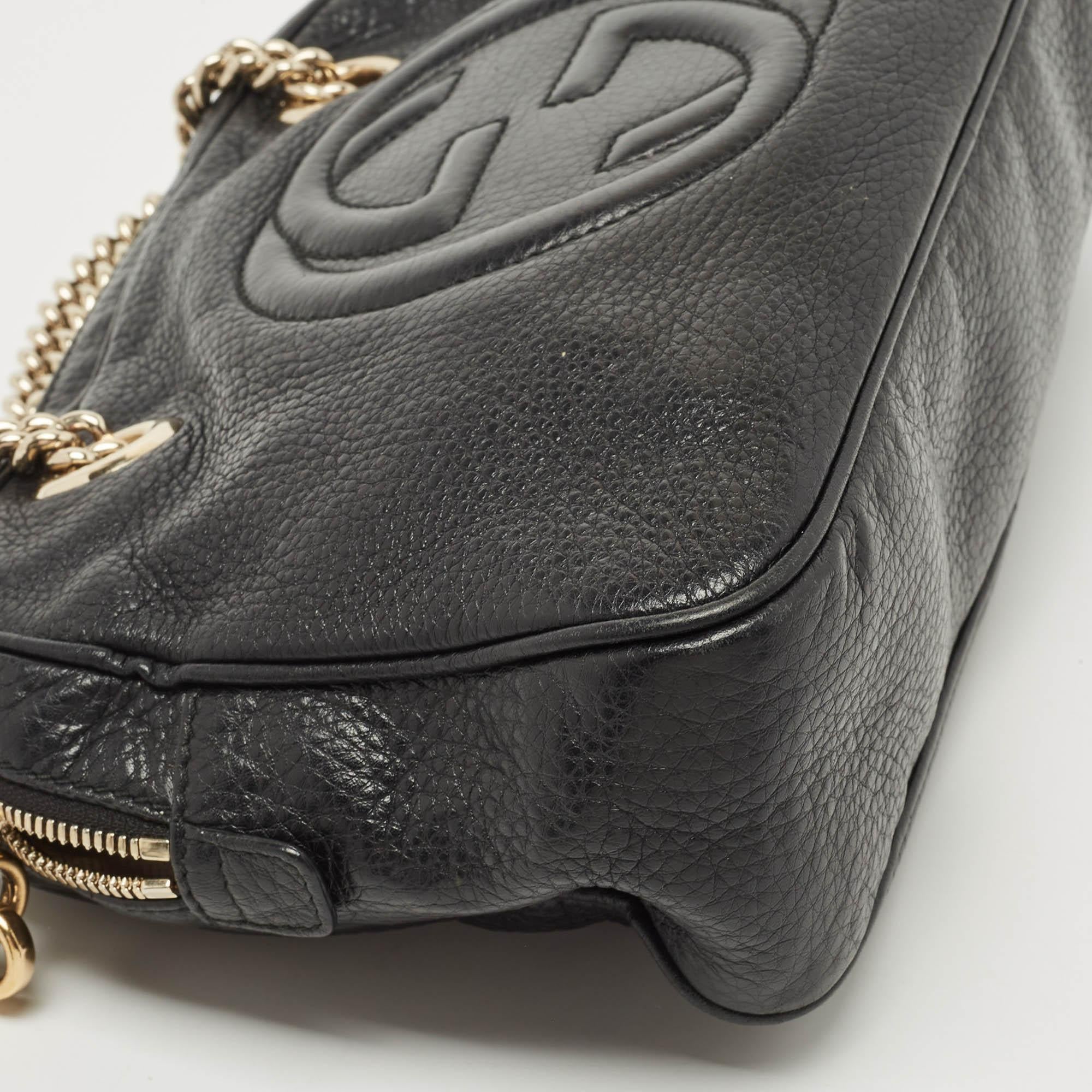 Gucci Black Leather Medium Soho Chain Shoulder Bag 9