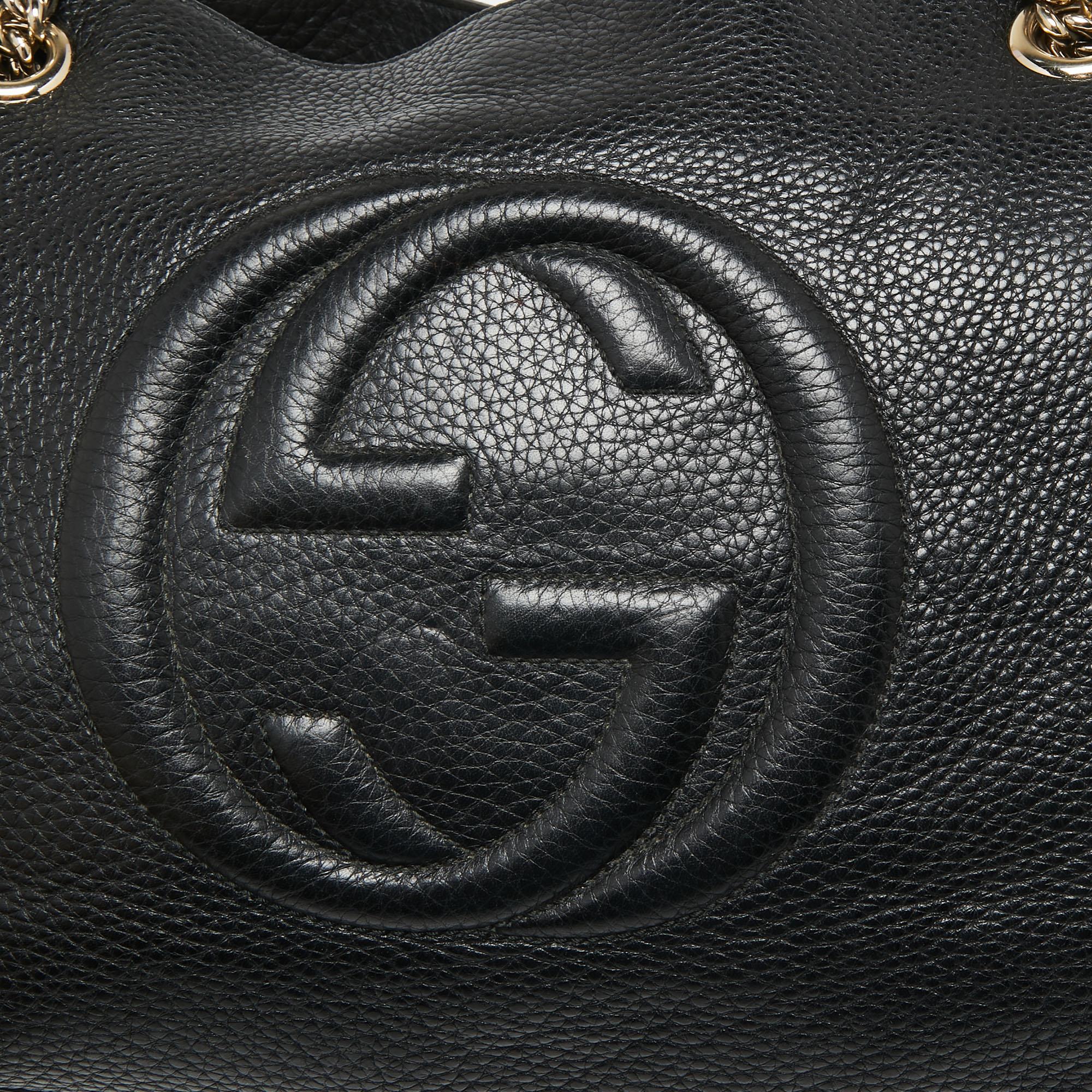 Gucci Black Leather Medium Soho Tote 4