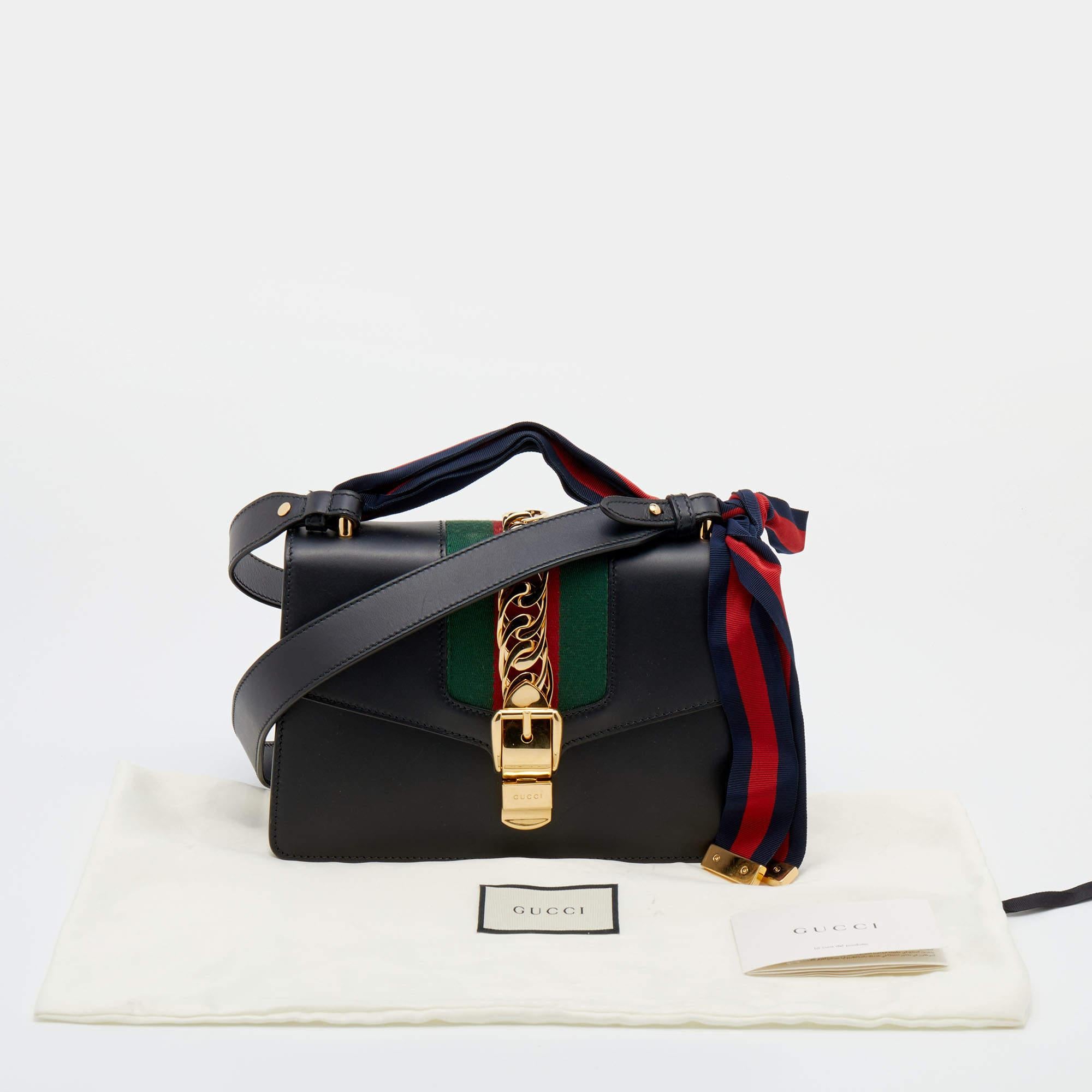 Gucci Black Leather Medium Sylvie Shoulder Bag 6