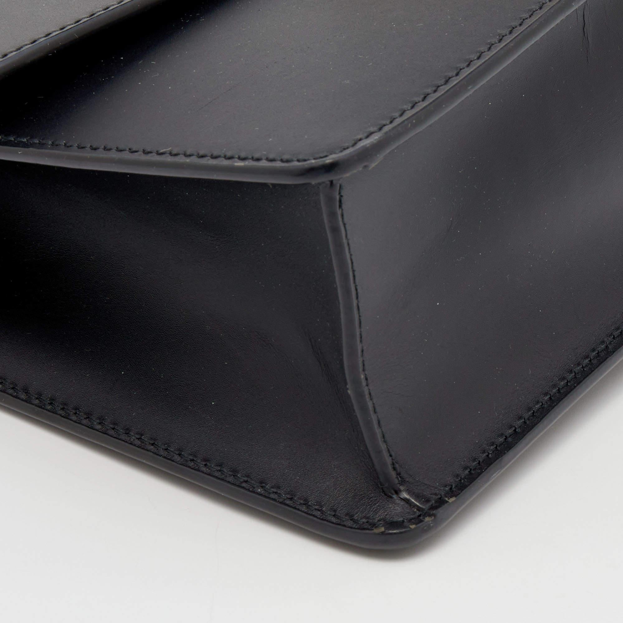 Women's Gucci Black Leather Medium Sylvie Shoulder Bag
