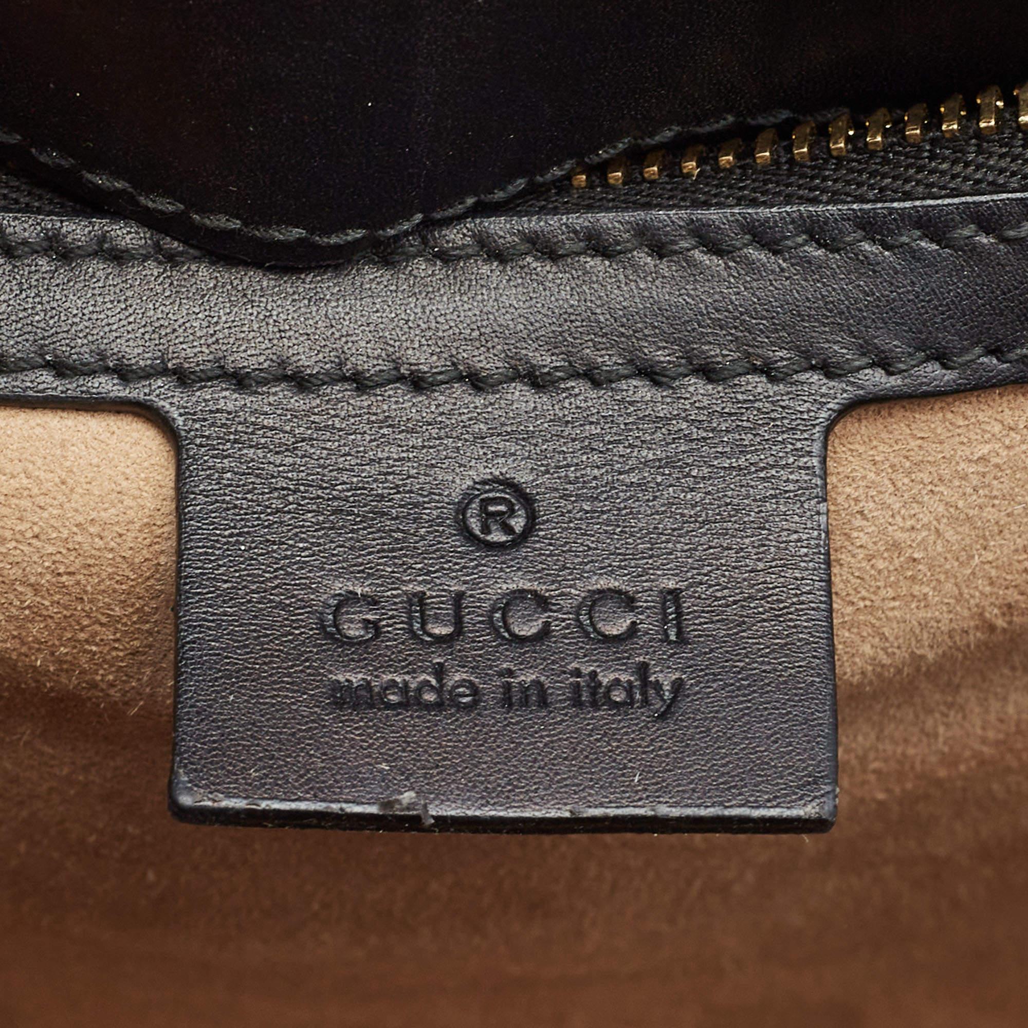 Gucci Black Leather Medium Sylvie Top Handle Bag 6