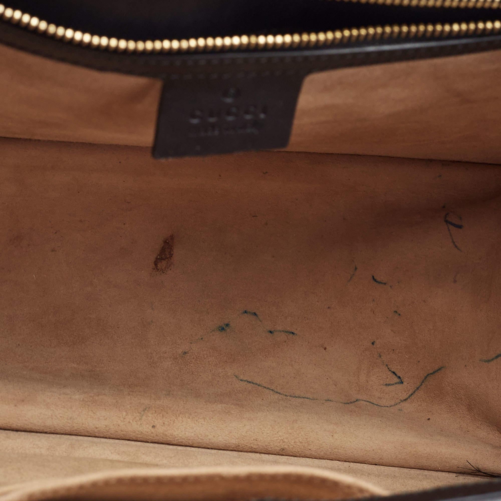 Gucci Black Leather Medium Sylvie Top Handle Bag 2