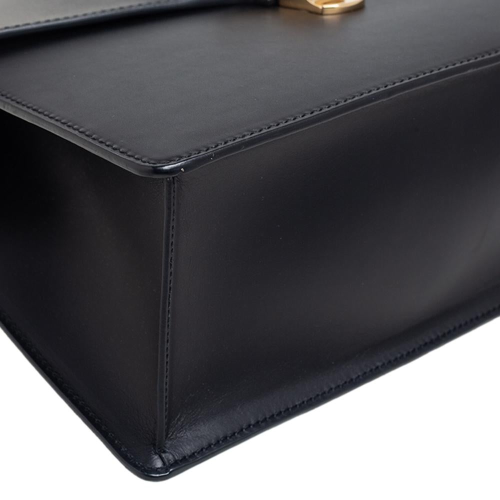 Gucci Black Leather Medium Sylvie Top Handle Bag 4