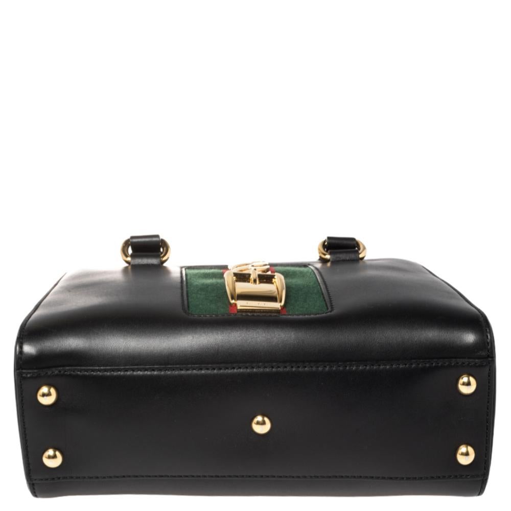 Gucci Black Leather Medium Sylvie Tote 2