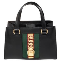 Gucci Black Leather Medium Sylvie Tote