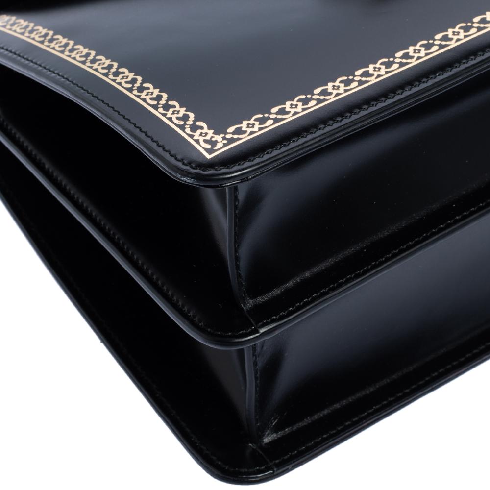 Gucci Black Leather Medium Thiara Bamboo Top Handle Bag 3