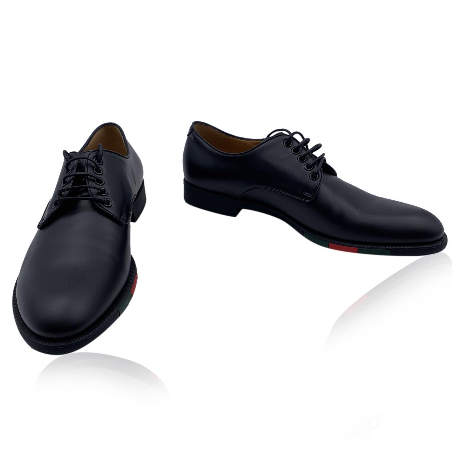 Gucci Schwarz Leder Herren Florence Kalb Oxford Schnürung Schuhe Größe 11 im Zustand „Hervorragend“ in Rome, Rome