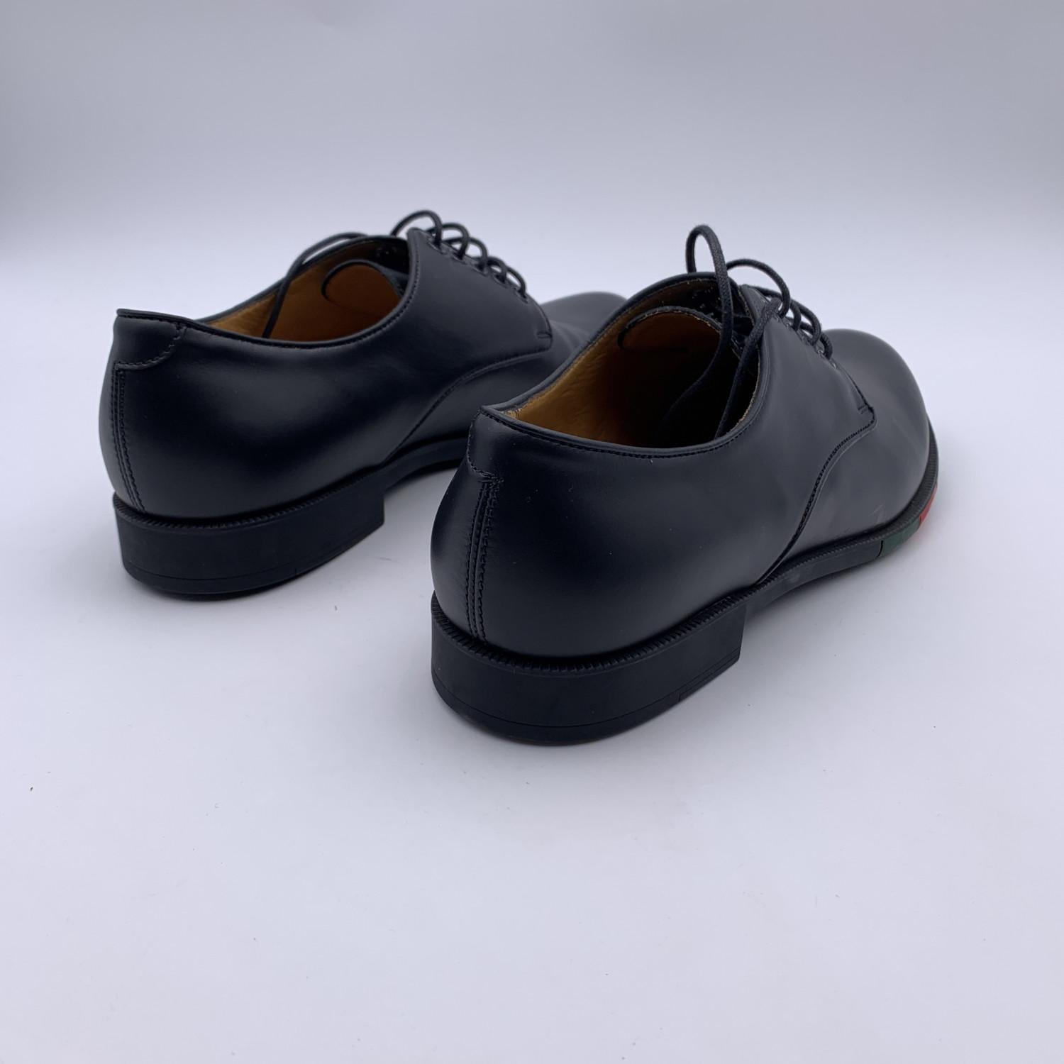 Gucci Schwarz Leder Herren Florence Kalb Oxford Schnürung Schuhe Größe 11 1