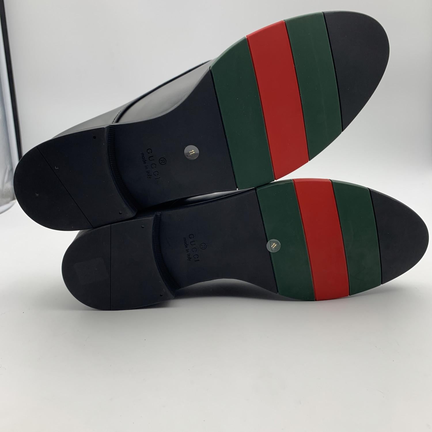 Gucci Schwarz Leder Herren Florence Kalb Oxford Schnürung Schuhe Größe 11 2