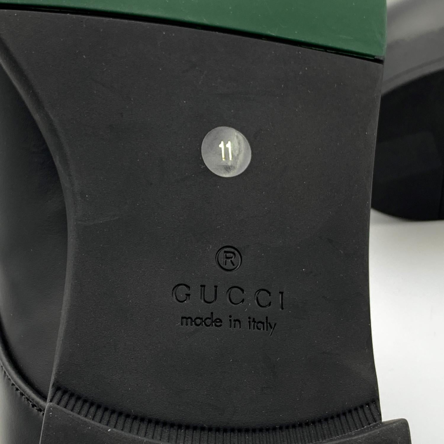Gucci Schwarz Leder Herren Florence Kalb Oxford Schnürung Schuhe Größe 11 3