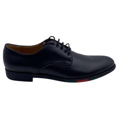 Gucci Schwarz Leder Herren Florence Kalb Oxford Schnürung Schuhe Größe 11