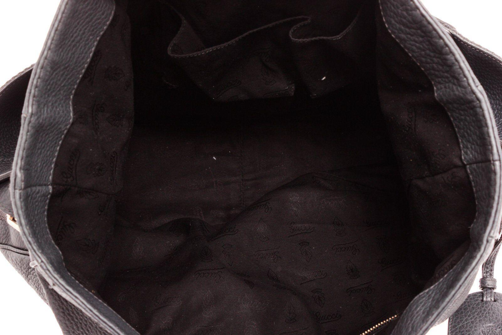 Gucci Black Leather Messenger Bag For Sale 3