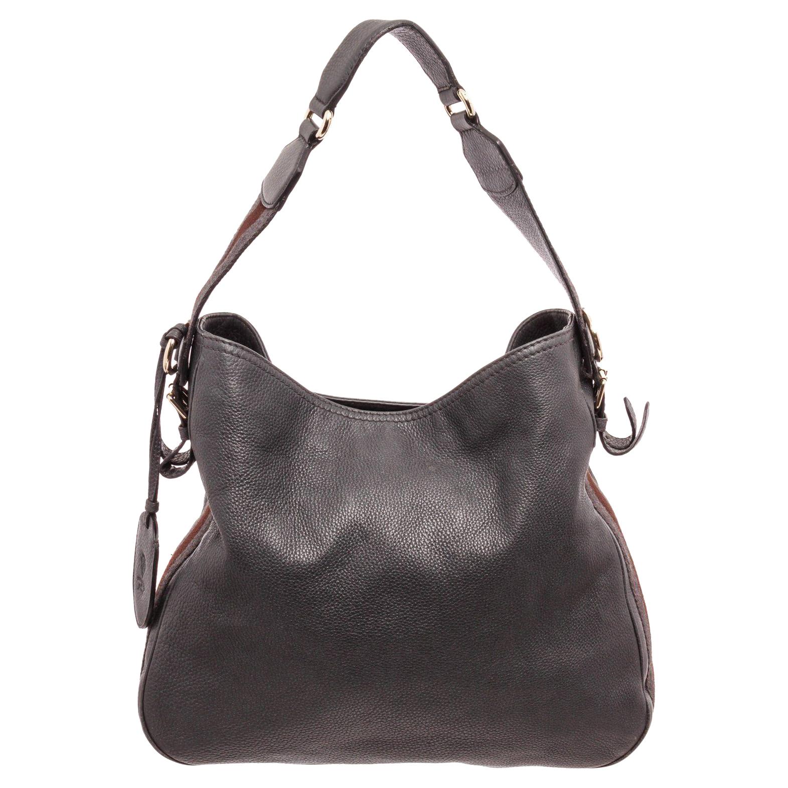 Gucci Black Leather Messenger Bag For Sale