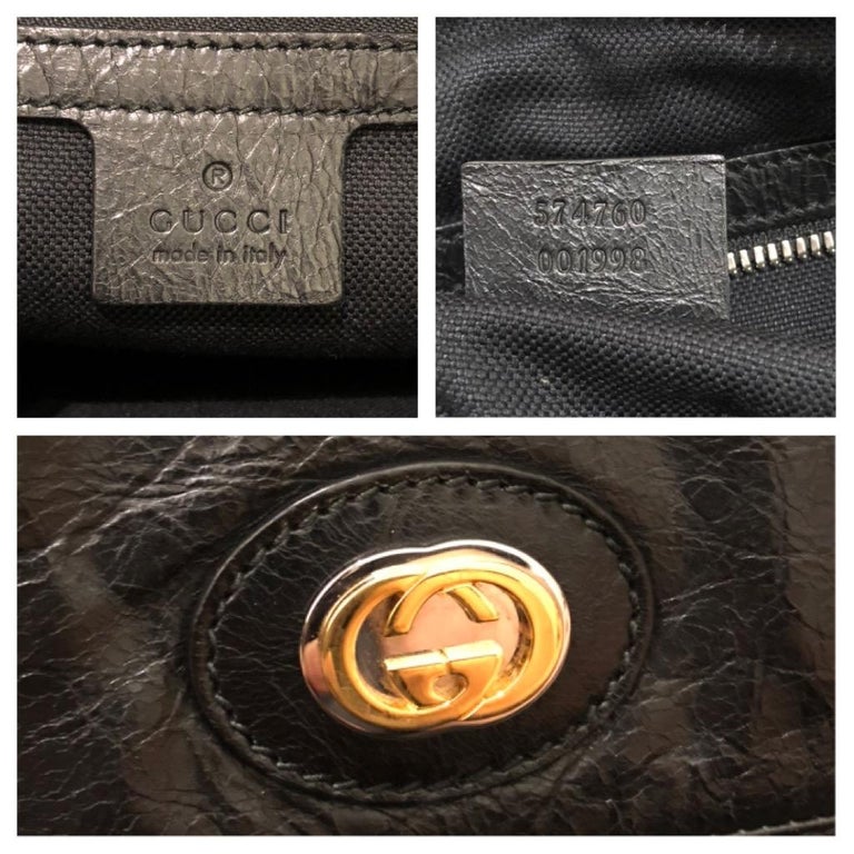 GUCCI Black Leather Messenger Camera Bag Unisex Mens For Sale at 1stDibs