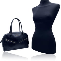 Gucci Black Leather Microguccissima Leather Satchel Bowler Bag