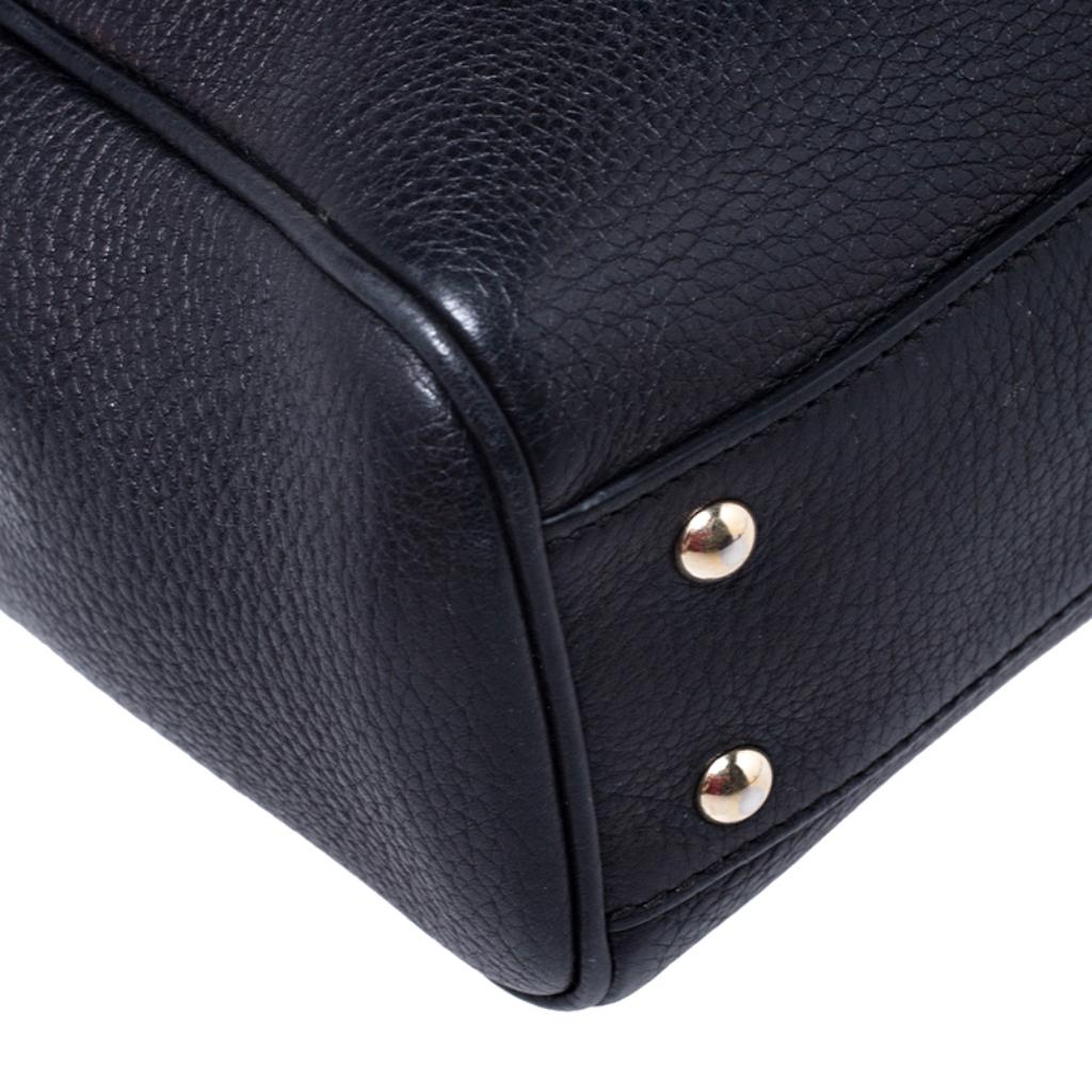 Gucci Black Leather Mini Bamboo Top Handle Bag 6