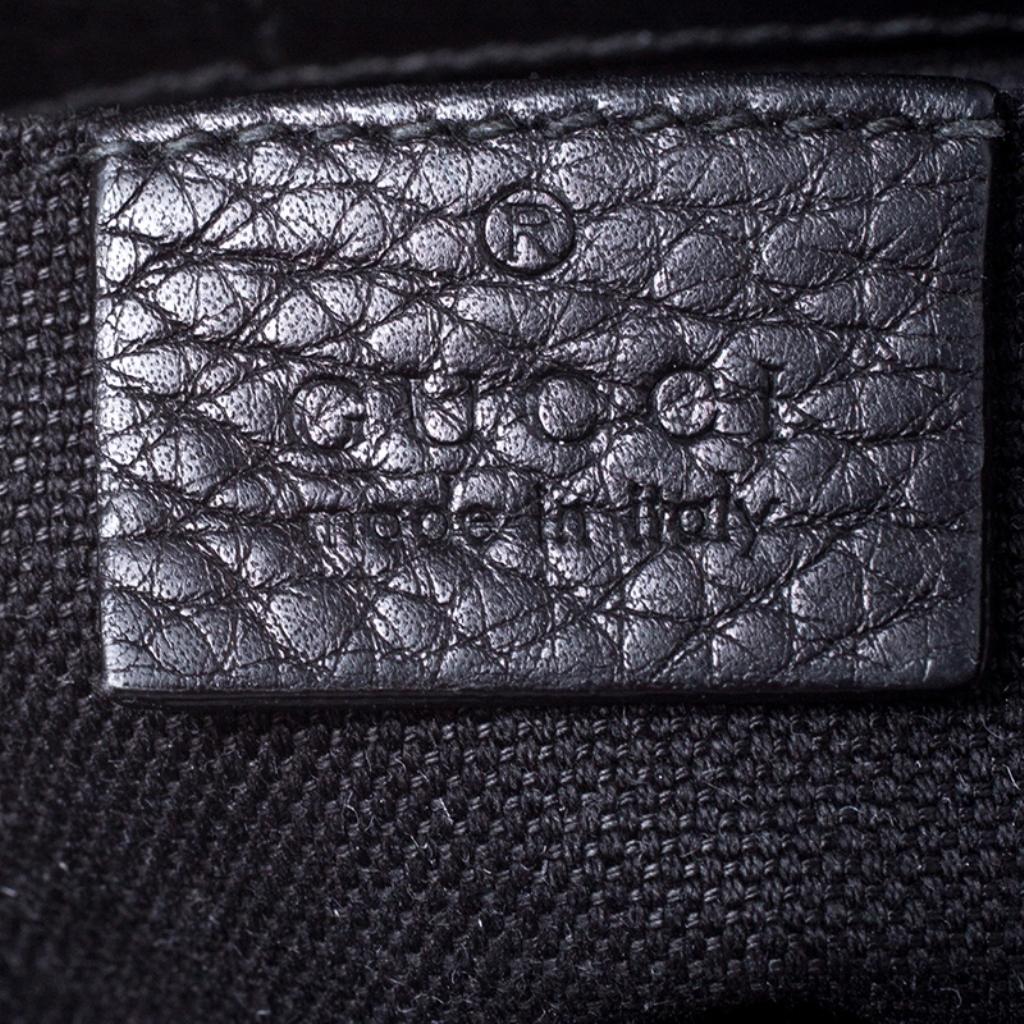 Gucci Black Leather Mini Bamboo Top Handle Bag 7