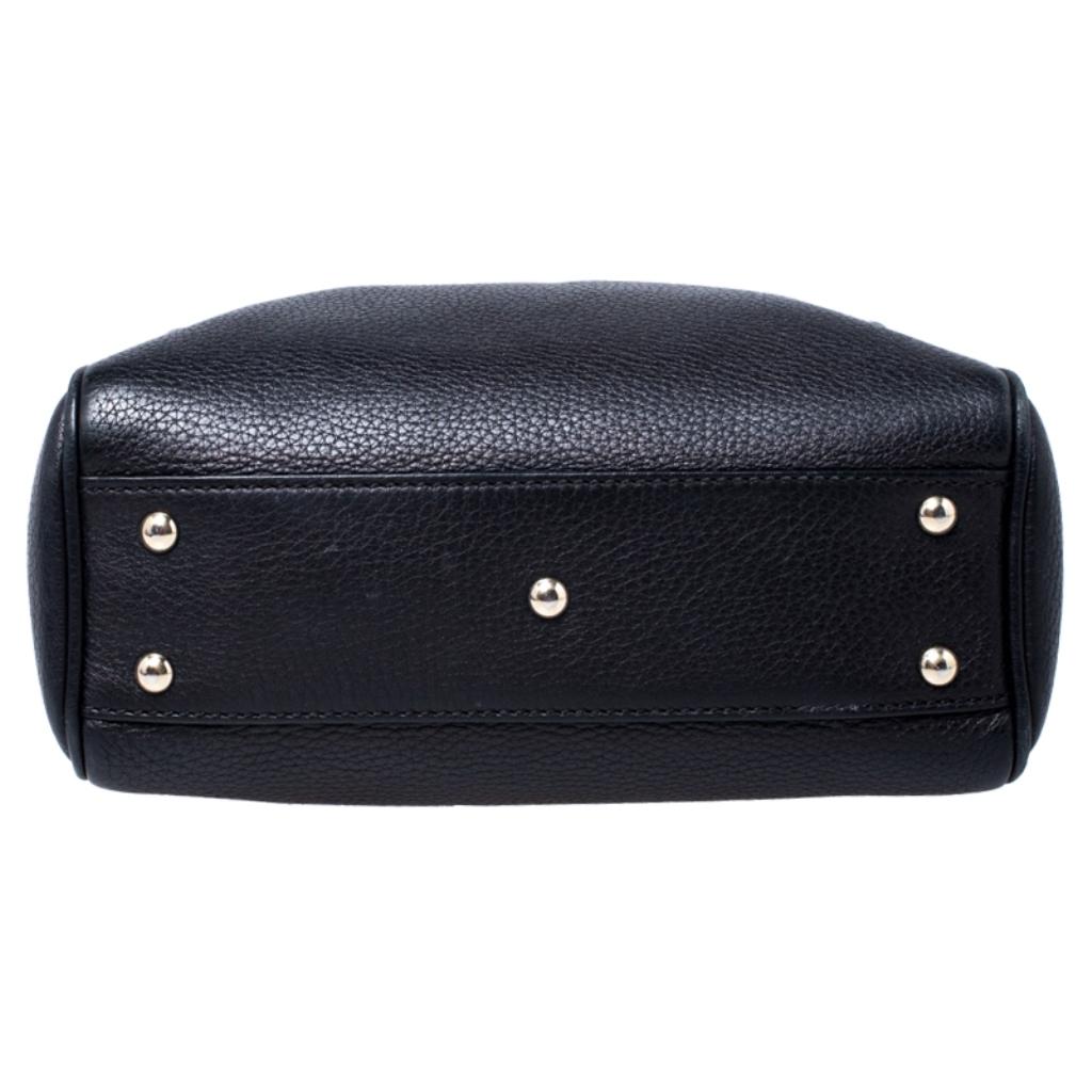 Gucci Black Leather Mini Bamboo Top Handle Bag 1