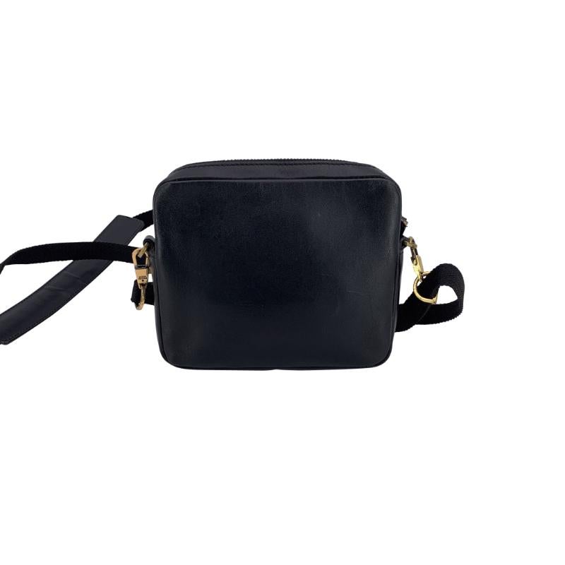 Nero Gucci Mini Crossbody Camera Messenger in pelle nera in vendita