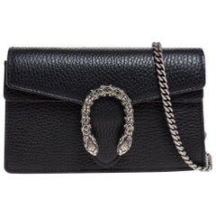 Used Gucci Black Leather Mini Dionysus Crossbody Bag