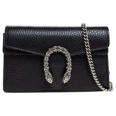 Used Gucci Black Leather Mini Dionysus Crossbody Bag