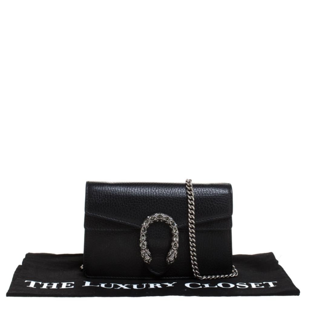 gucci dionysus black leather mini