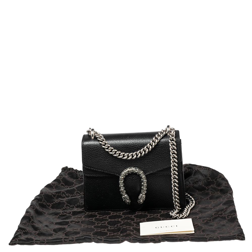 Gucci Black Leather Mini Dionysus Shoulder Bag 7