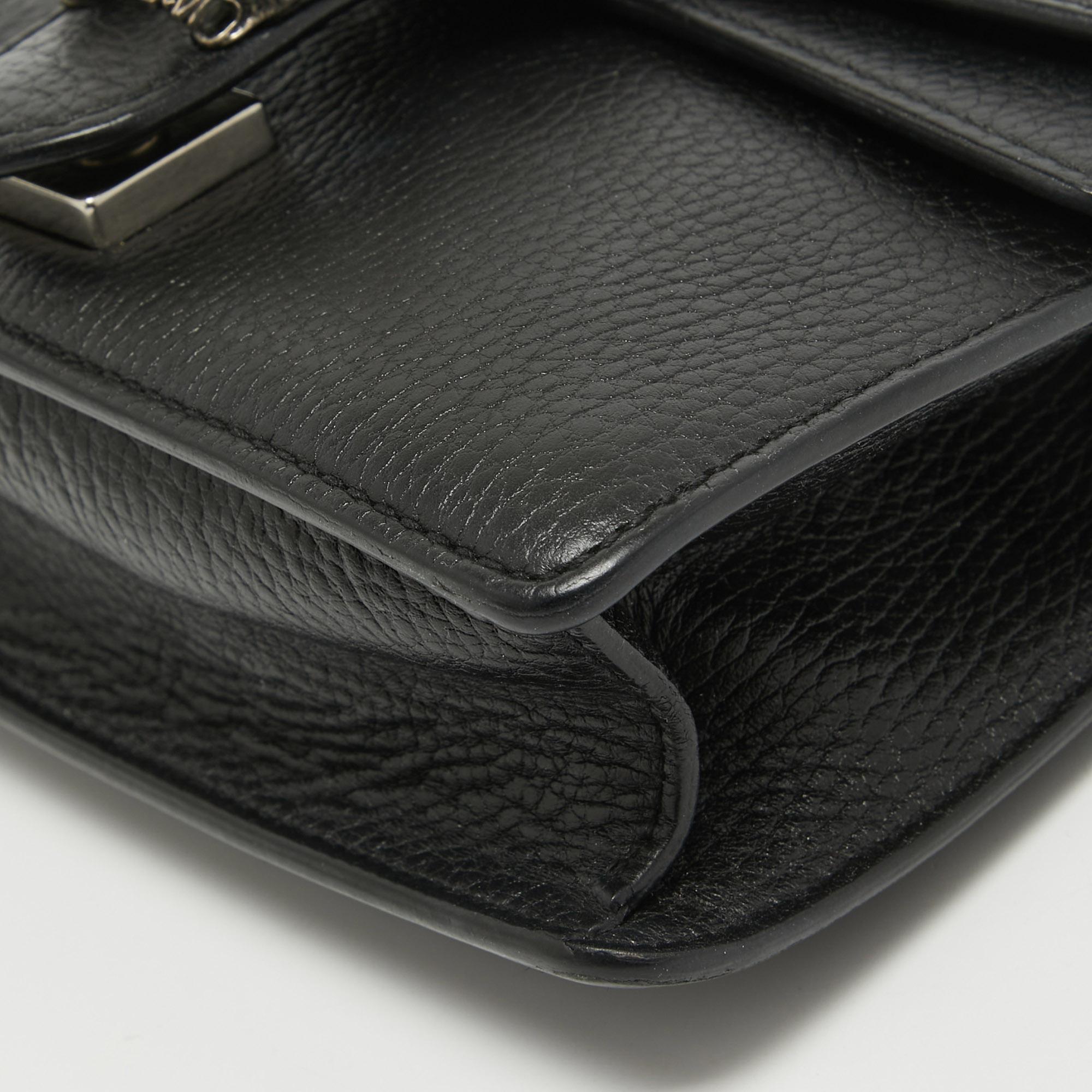 Women's Gucci Black Leather Mini Dionysus Shoulder Bag For Sale