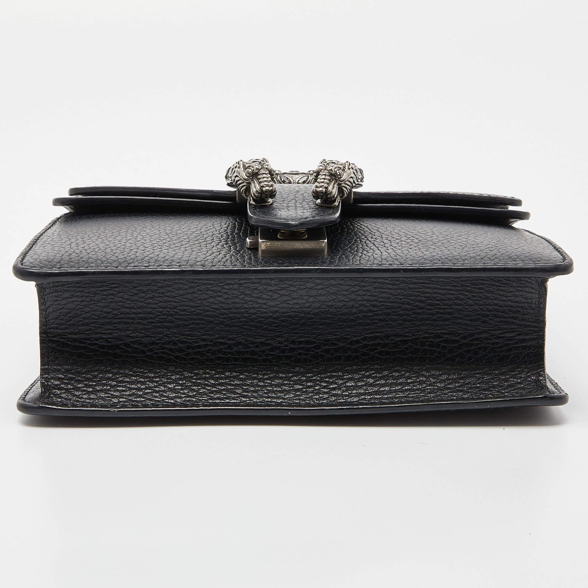 Gucci Black Leather Mini Dionysus Shoulder Bag 2