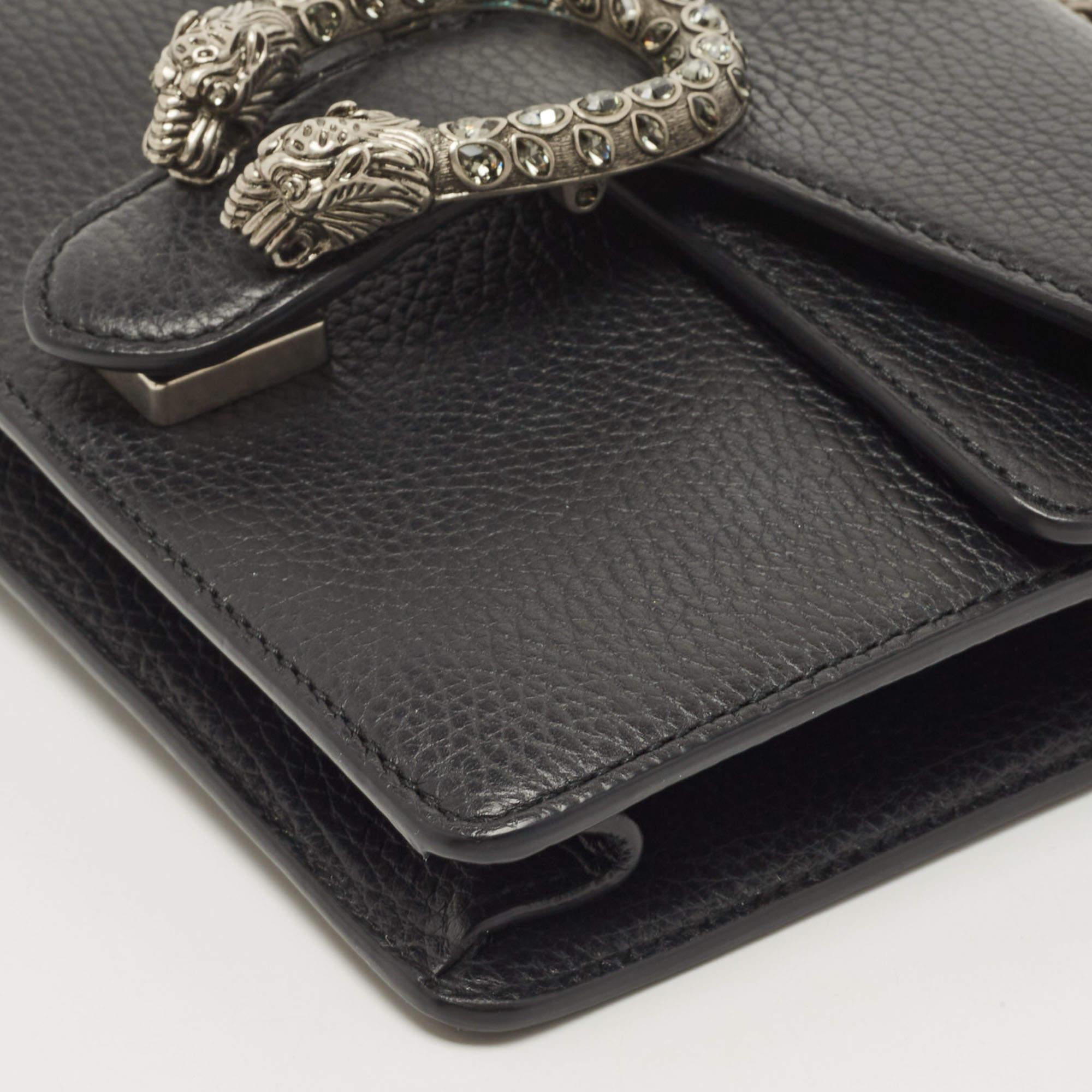 Gucci Black Leather Mini Dionysus Shoulder Bag 5
