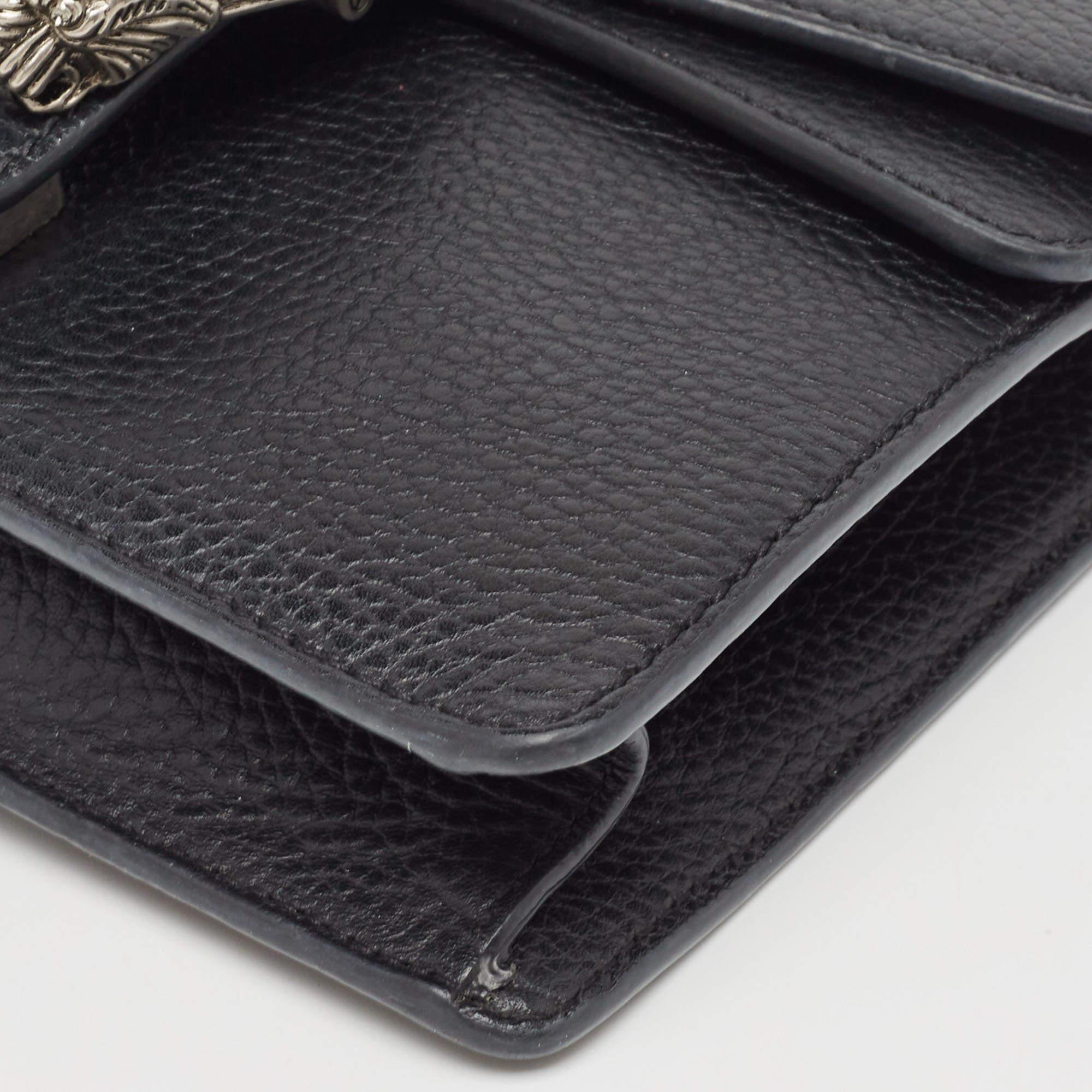 Gucci Black Leather Mini Dionysus Shoulder Bag For Sale 5